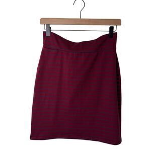 TOAD & CO Moxi Pencil Pull on Skirt Marron Red Stripe Size XS